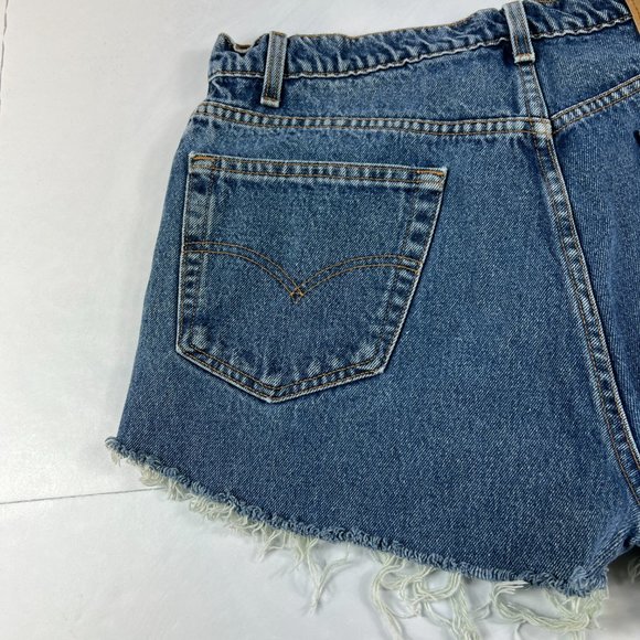 VTG 90s Levi's Jean Shorts Mens 33* 505 Blue Faded Cut Off Denim Jorts Tag 36 - Picture 8 of 16